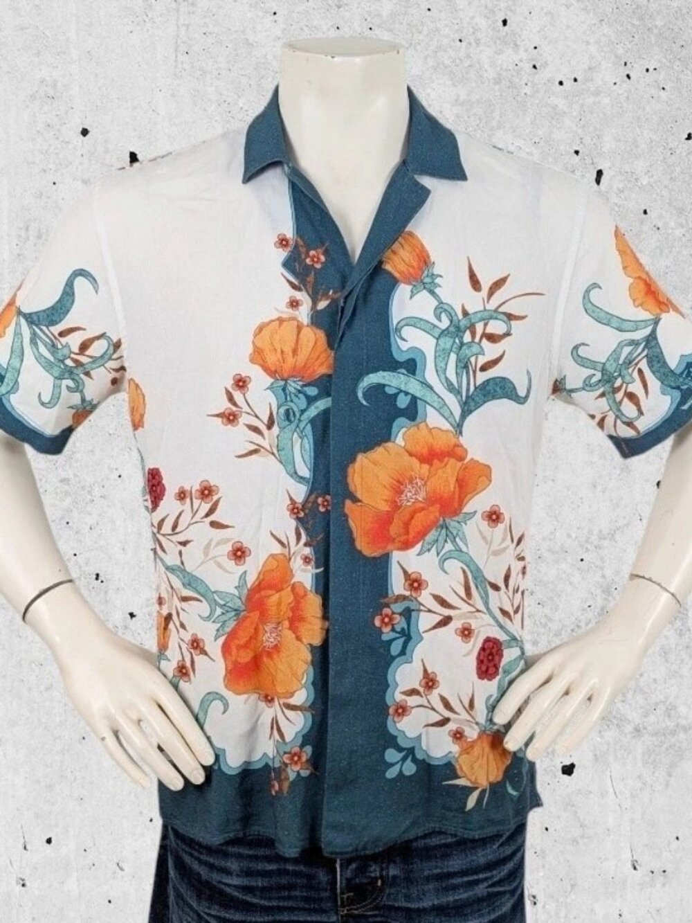 Orlebar Brown Shirt Size Large Floral Linen Blend